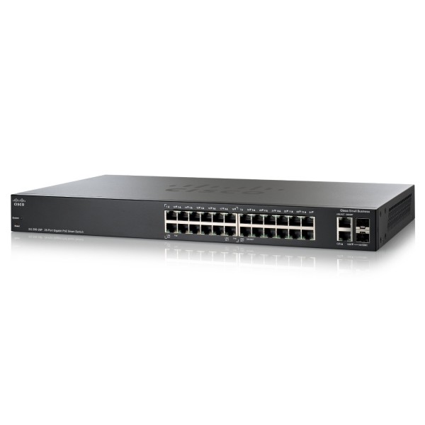 Switch Cisco SG200-26P (SLM2024PT-EU) hỗ trợ 26 cổng LAN, POE