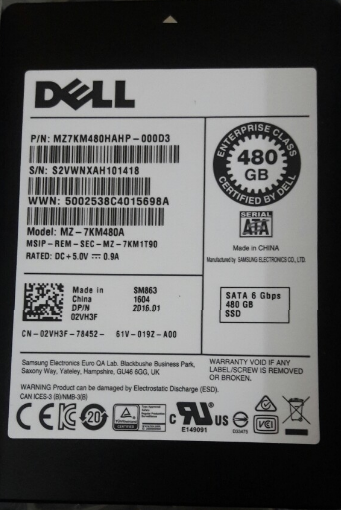 480GB Dell  2.5inch SATA 6gbs SSD 